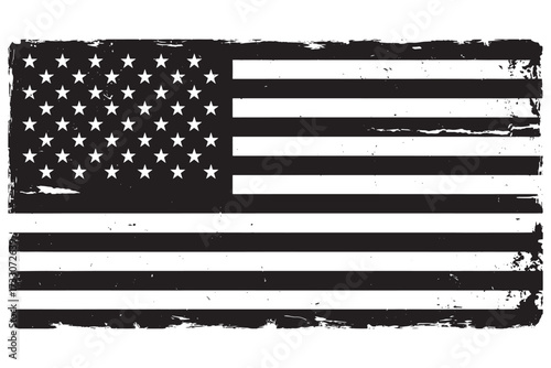 Distressed american flag isolated on white background, a symbol of patriotism and resilience, perfect for adding a touch of vintage americana vector illustration