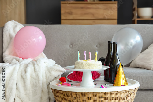 Birthday cake with bottles ...