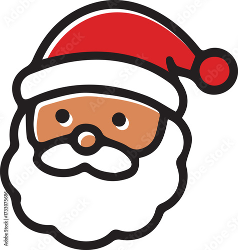 シンプルでかわいいサンタクロースのアイコン
Simple and cute Santa Claus icon
