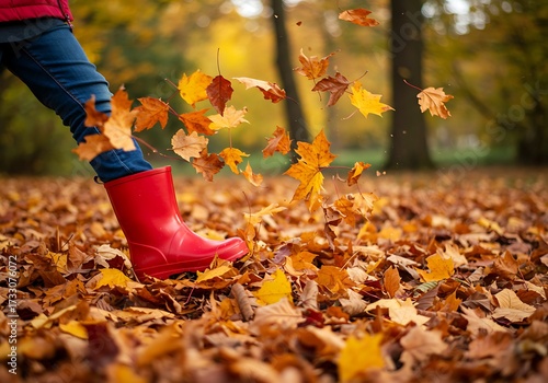 Autumn leaves underfoot