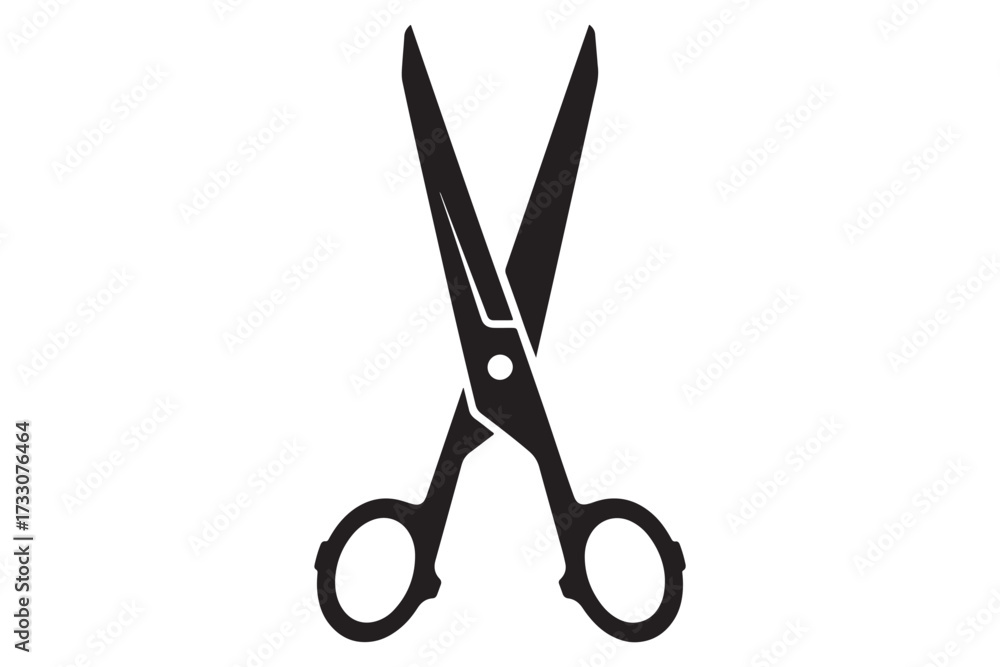 Scissors isolated on white background, a versatile tool for cutting various materials, symbolizing precision, craftsmanship, and the act of separation vector illustration