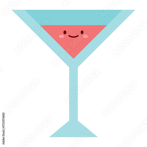 Flat Cocktail Glass Vacation Icon
