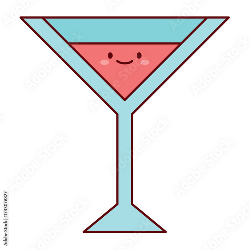 Flat Cocktail Glass Vacation Icon
