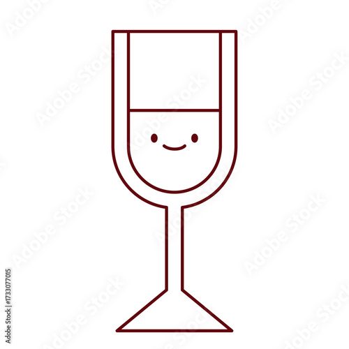 Flat Wine Glass Travel Icon
