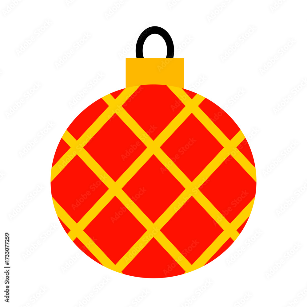 Obraz premium Christmas Colored Ball Flat Design.