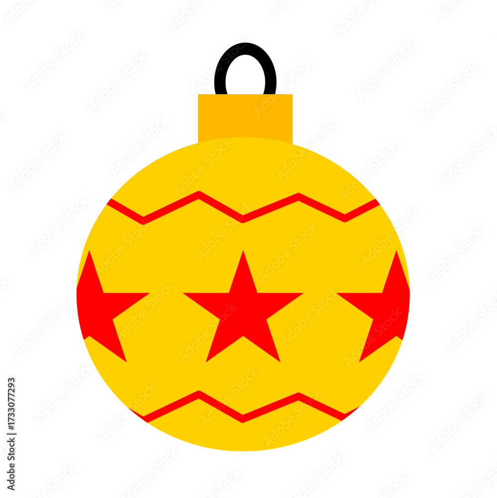 Obraz premium Christmas Colored Ball Flat Design.