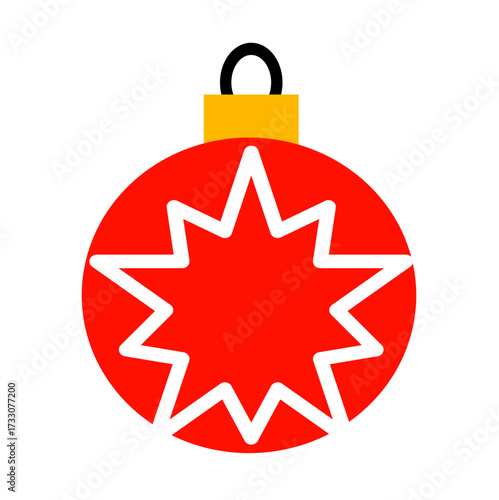 Christmas Colored Ball Flat Design.