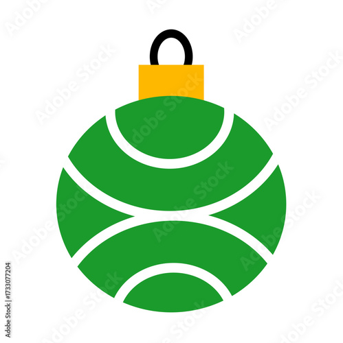 Christmas Colored Ball Flat Design.