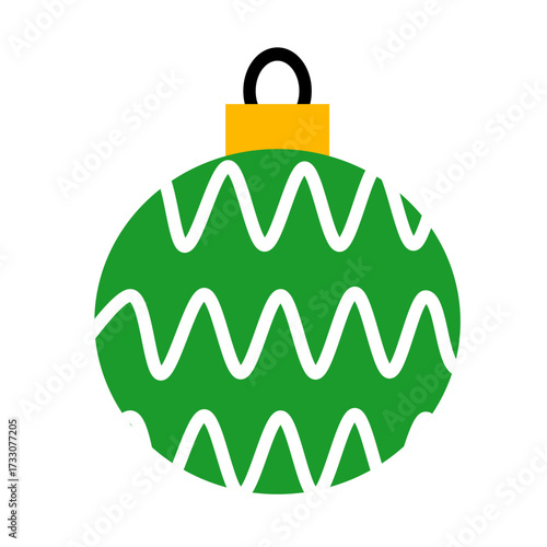 Christmas Colored Ball Flat Design.