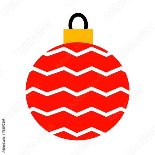 Christmas Colored Ball Flat Design.