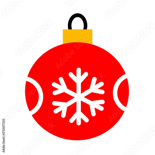 Christmas Colored Ball Flat Design.