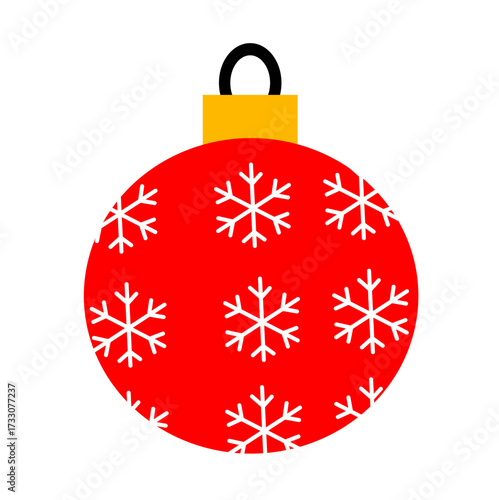 Christmas Colored Ball Flat Design.