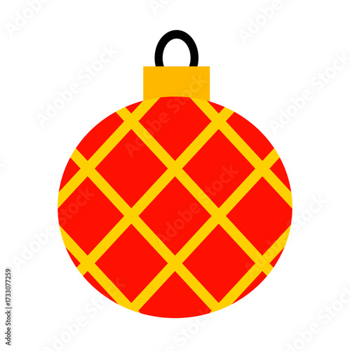 Christmas Colored Ball Flat Design.