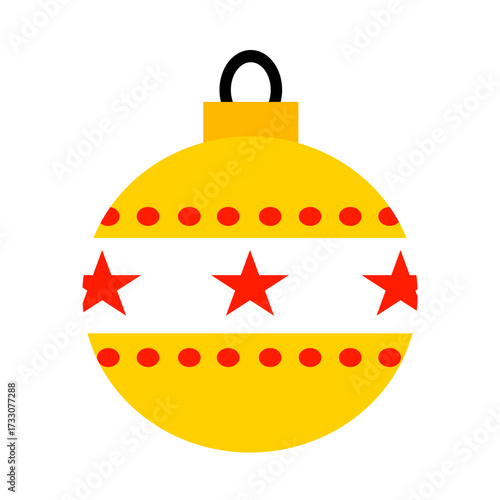 Christmas Colored Ball Flat Design.