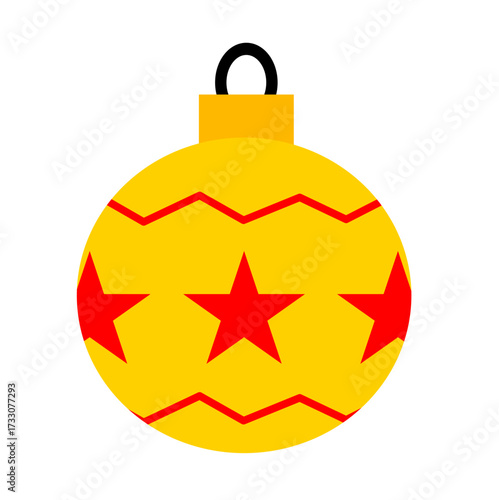 Christmas Colored Ball Flat Design.