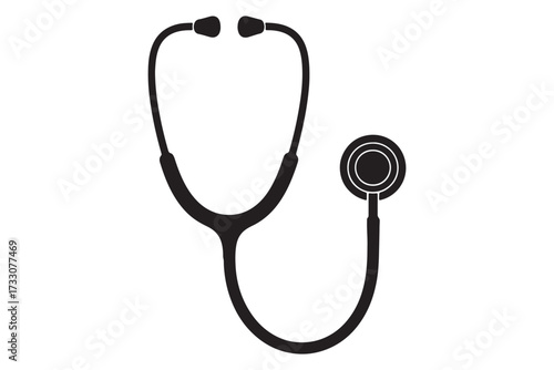 Stethoscope illustration isolated on white background, a medical instrument used for listening to internal sounds of an animal or human body vector illustration