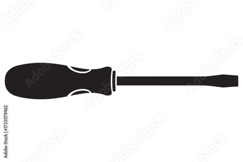 Screwdriver isolated on white background, a versatile hand tool with a handle and a shaft, designed for turning screws and fasteners in various applications vector illustration