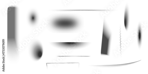 Set of realistic shadow effect on a transparent background different shapes, page separation vectors.
