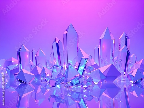 Wallpaper Mural Shiny purple crystal formation. Torontodigital.ca