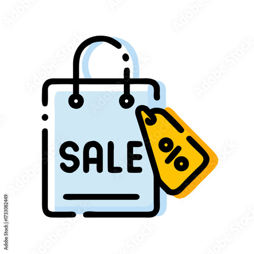 Exciting sale shopping bag with discount tag announces amazing deals and retail promotions for savvy shoppers seeking value and savings