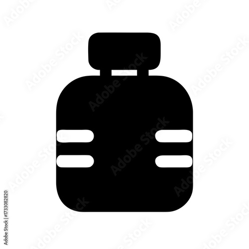 Sleek modern minimalist icon representing a water cooler bottle, perfect for health and hydration branding