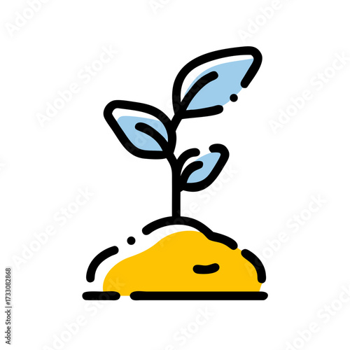 Vibrant young plant sprouts from rich soil symbolizing growth, new beginnings, and ecological renewal for modern projects