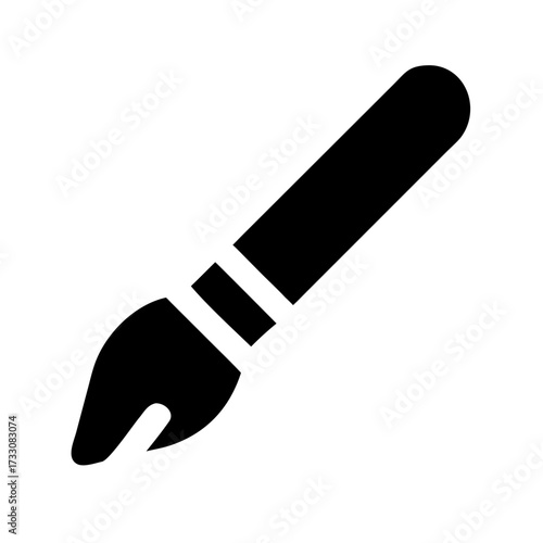 Elegant black paintbrush icon symbolizing creativity, art, and design projects for professional artists and hobbyists
