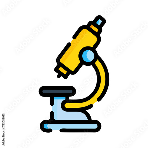 Modern microscope icon for scientific research and discovery, symbolizing innovation and exploration in the lab