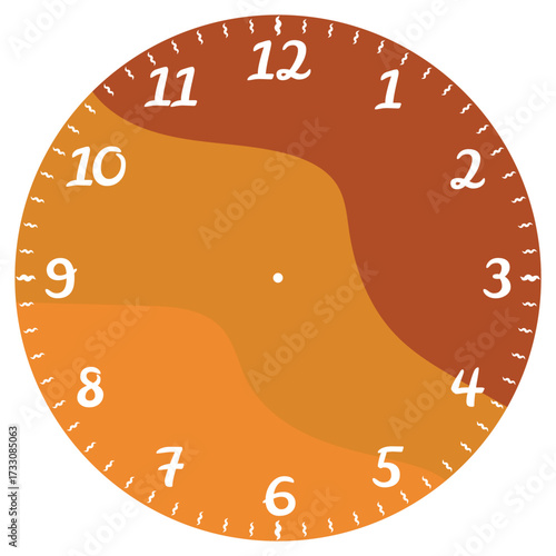 Clock Face Design in Brown and Orange – Warm Earthy Wall Clock Dial