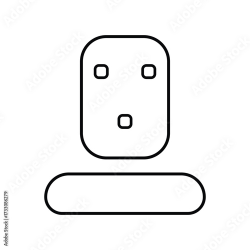 Simple line art icon of a british electrical plug