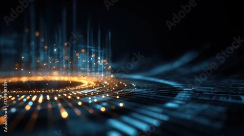 Glowing abstract digital energy flow image