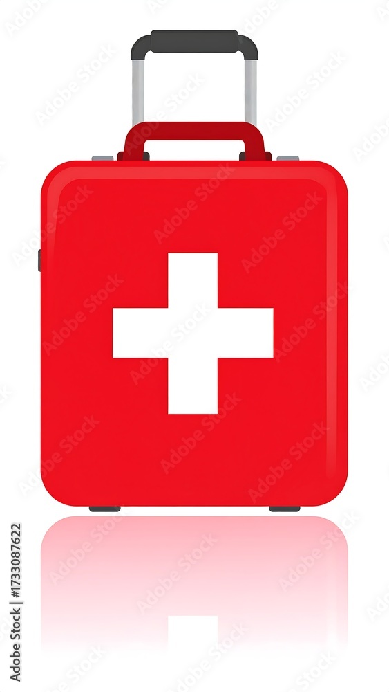Fototapeta premium Red medical travel kit