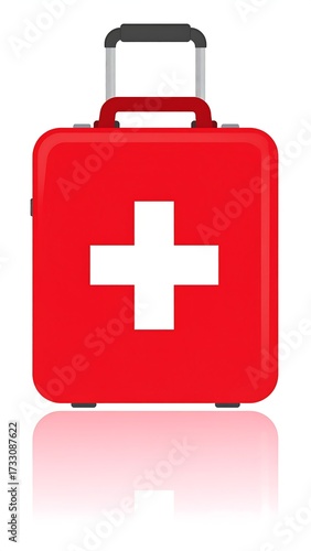 Red medical travel kit