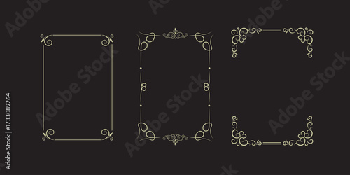 Elegant Decorative Frame Elements  Vintage Ornate Design Set