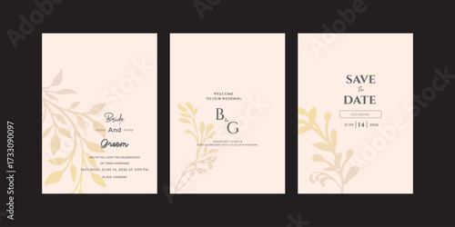 Wedding Invitation Set  Elegant Botanical Design 14, 2026