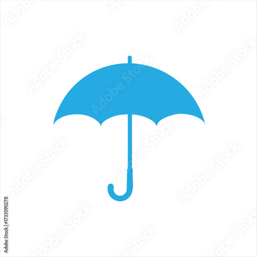 A single black umbrella open for protection against the rainy weather with clear vector illustration of raindrops
