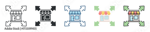 Market Expansion Icon Set Multiple Style Collection