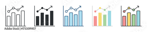 Sales Forecasting Icon Set Multiple Style Collection