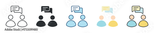 Discussion Icon Set Multiple Style Collection