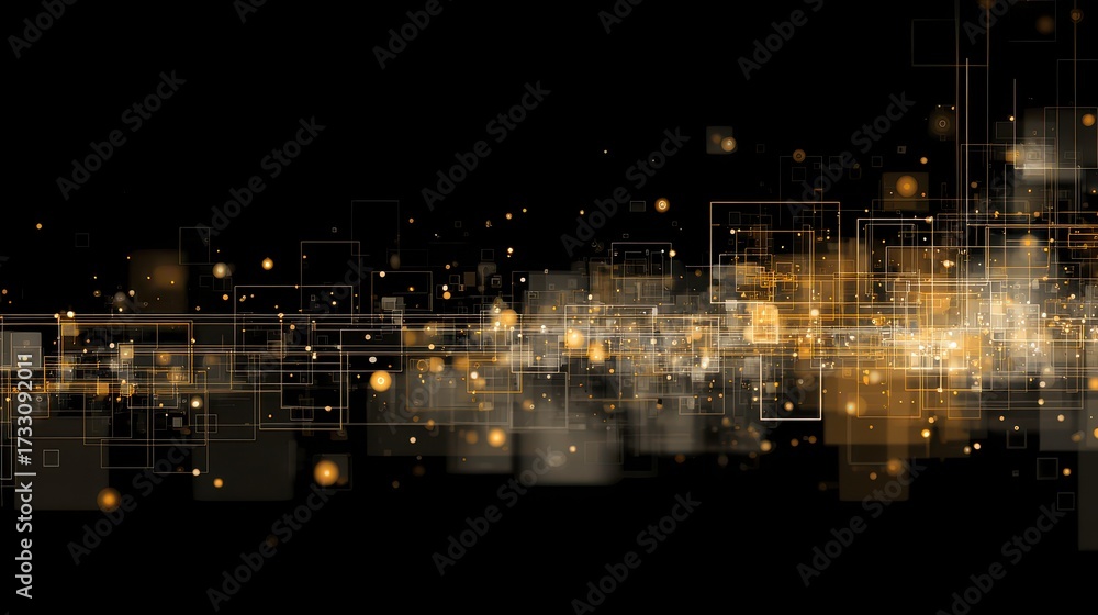 Fototapeta premium Abstract gold and white geometric light display