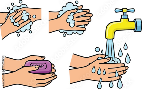 Learn proper hand washing steps with soap and water to prevent germ spread and maintain hygiene in everyday life