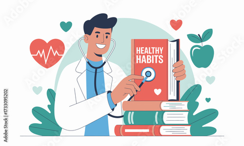 Doctor Promoting Healthy Habits Book