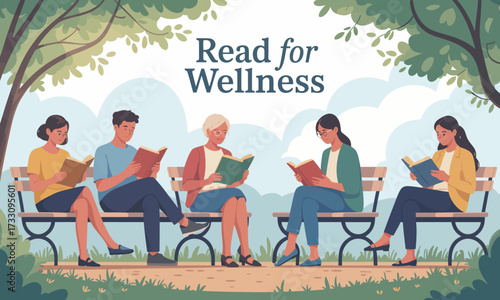 Reading for Wellness: People Enjoying Books Outdoors