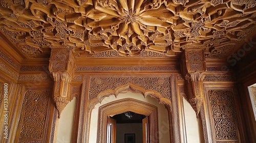 Intricate Wooden Carving: A Masterpiece of Architectural Detail