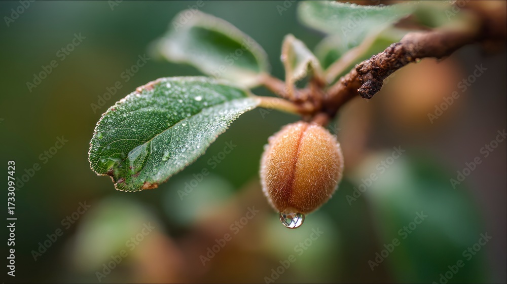 Fototapeta premium Peach fruit bud close up
