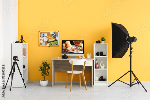 Interior of studio with pho...