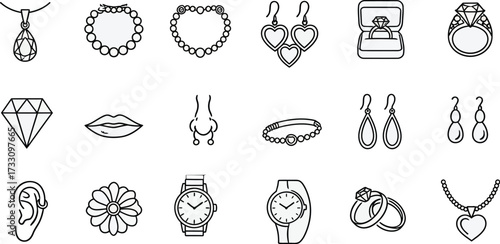 Chic jewelry icons sparkle with elegance, offering timeless style and luxury for fashion-forward brands