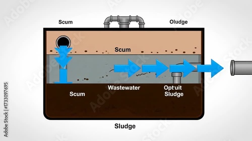 Septic Tank Diagram Illustration