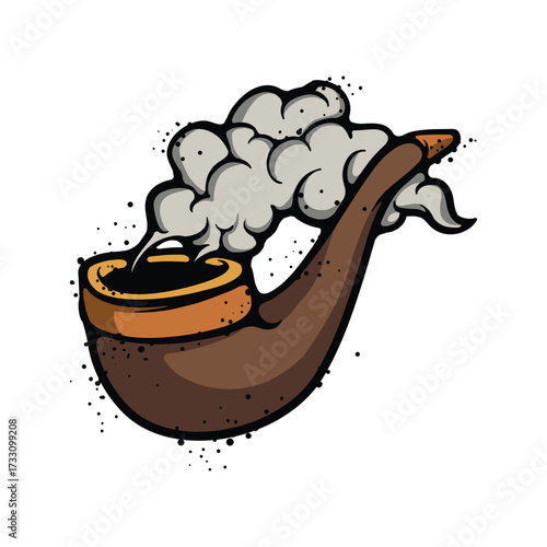 Smoking Pipe Cartoon Vector Illustration