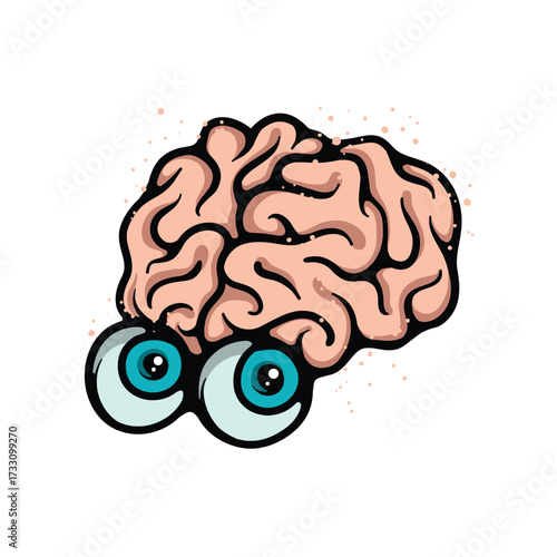 Brain Cartoon Vector Illustration